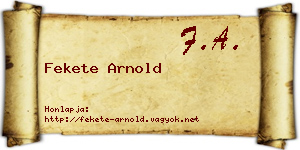 Fekete Arnold névjegykártya