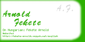 arnold fekete business card